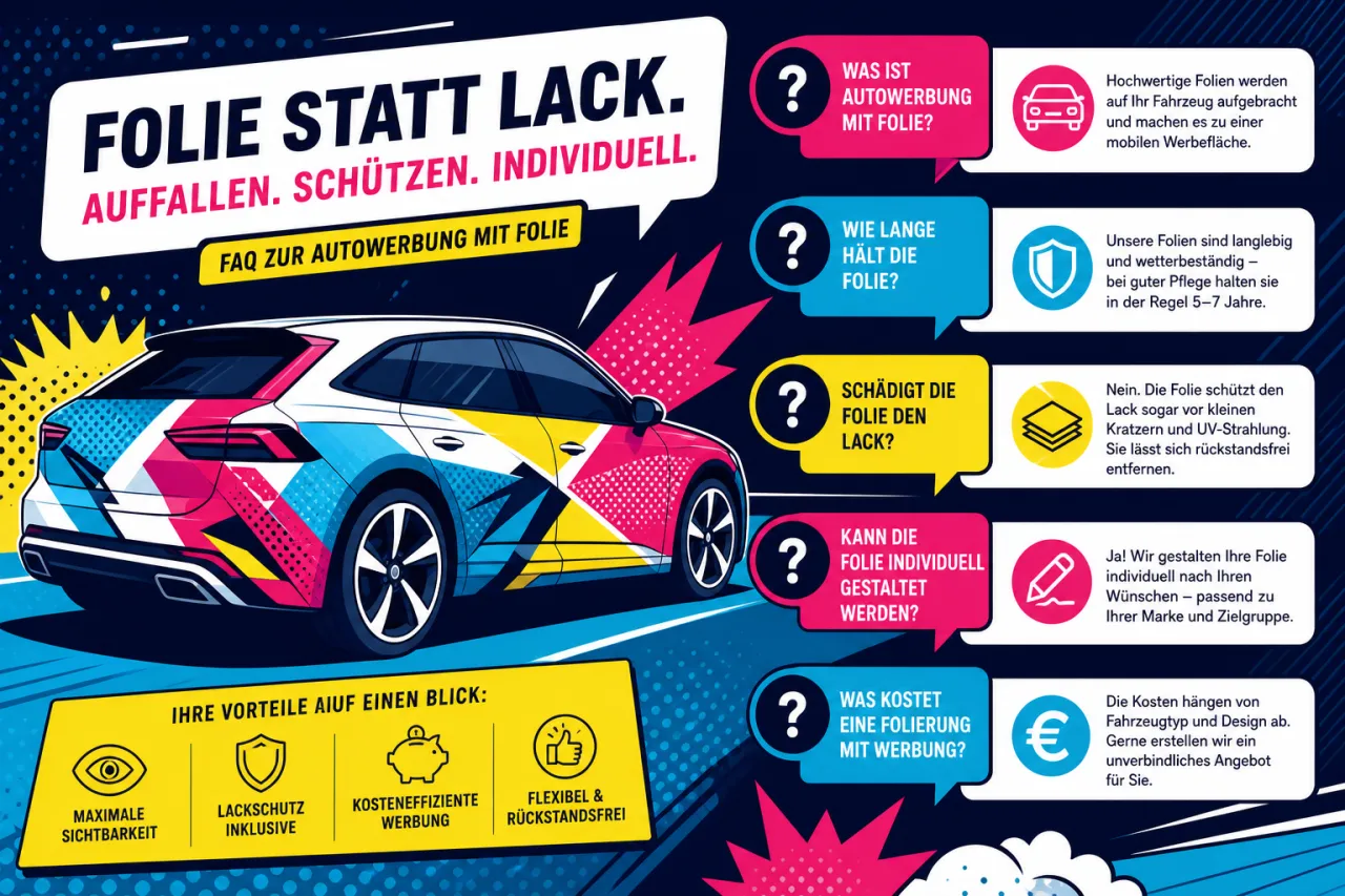Autowerbung mit Folie fürs Auto
