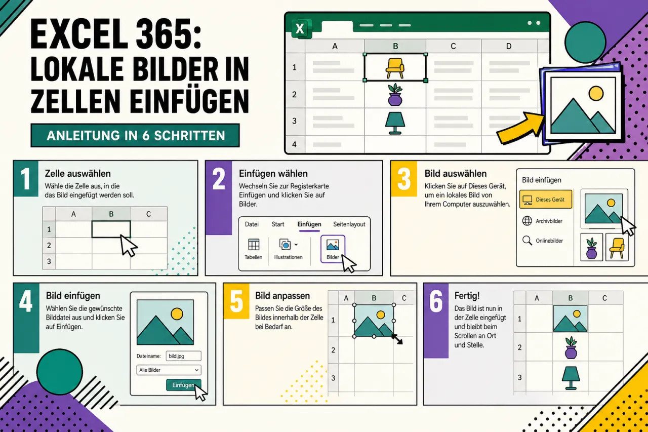 Excel 365: Lokale Bilder in Zellen einfügen