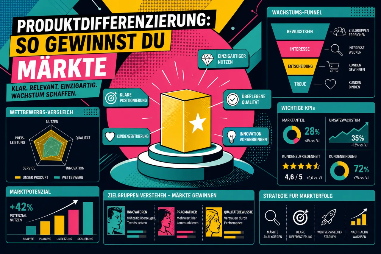 Produktdifferenzierung: So gewinnst du Märkte