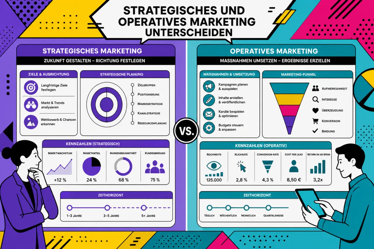 Strategisches und operatives Marketing unterscheiden