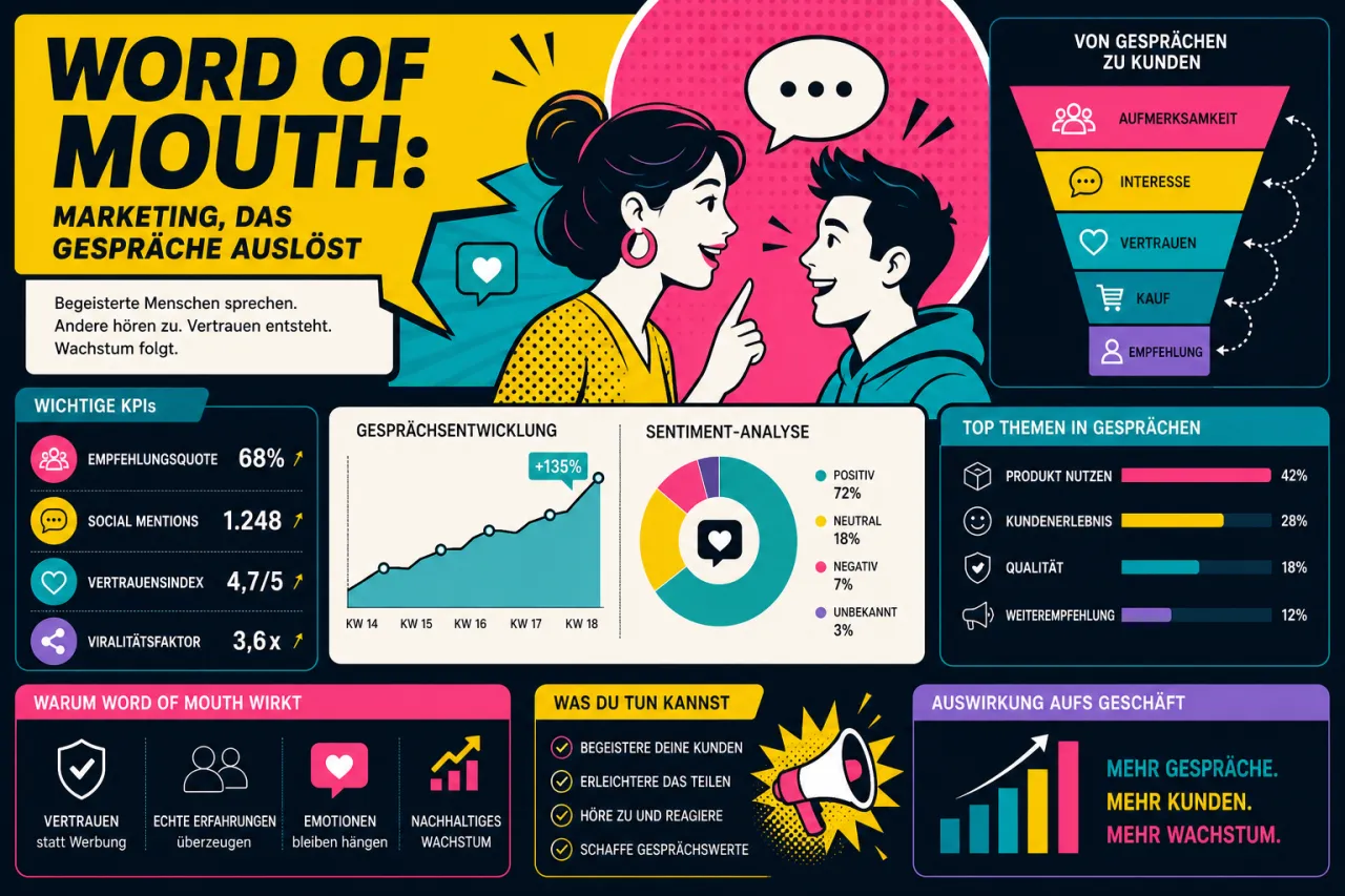 Entdecken Sie die Macht von Word of Mouth 🗣️ und dessen Einfluss im Marketing. Authentizität trifft Effektivität.