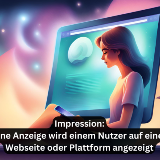 Impression: Eine Anzeige wird einem Nutzer auf einer Webseite oder Plattform angezeigt