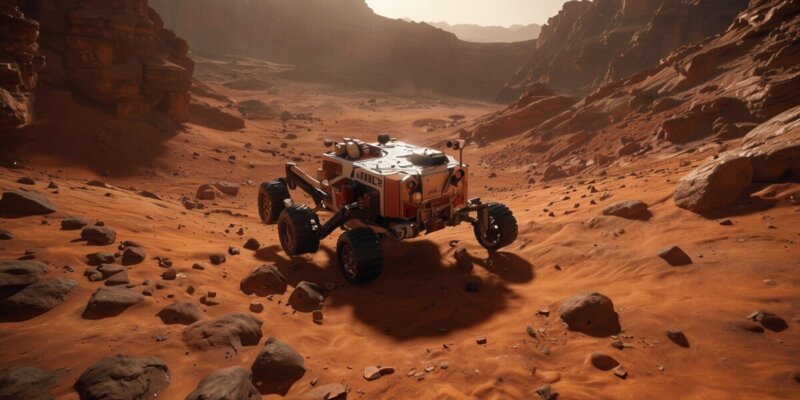 „Erstaunliche Animation: Mars-Rover meistert extremes Gelände!“